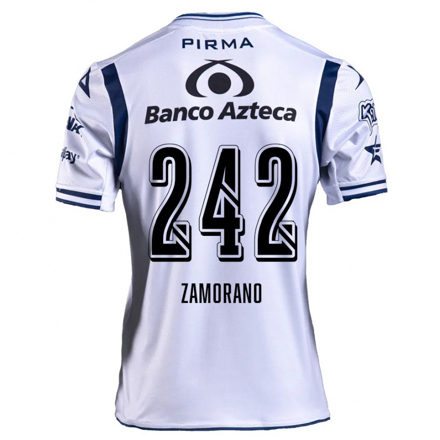 Kids Football Leonardo Zamorano #242 White Navy Blue Home Jersey 2024/25 T-Shirt Uk