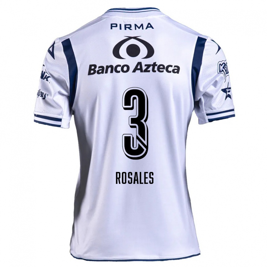 Kids Football Fátima Rosales #3 White Navy Blue Home Jersey 2024/25 T-Shirt Uk