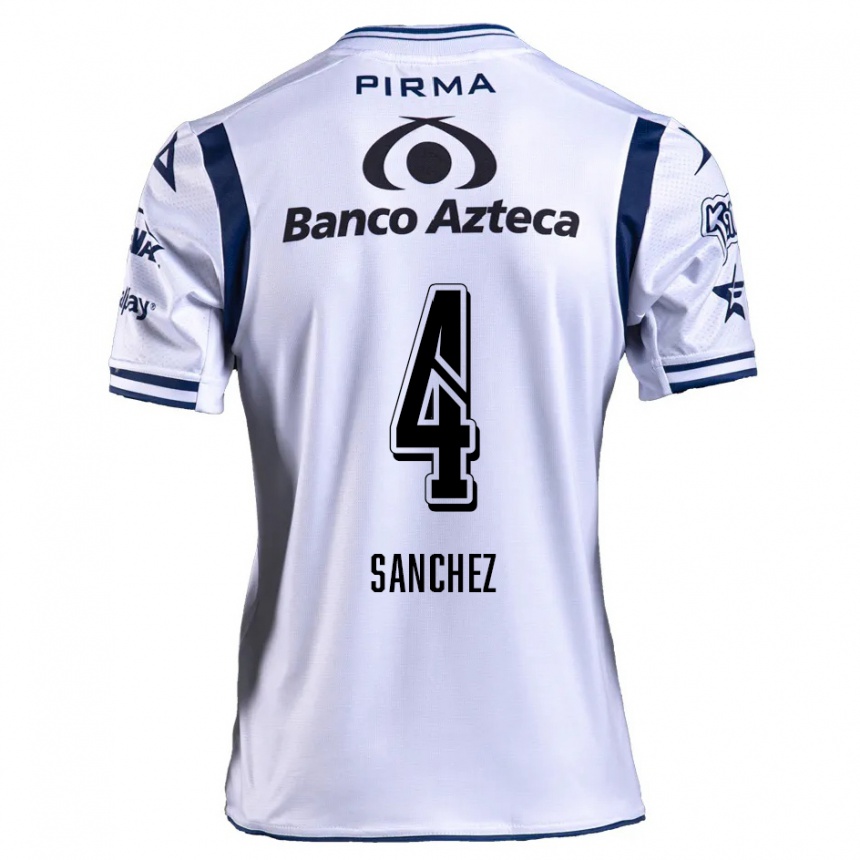 Kids Football Liliana Sánchez #4 White Navy Blue Home Jersey 2024/25 T-Shirt Uk