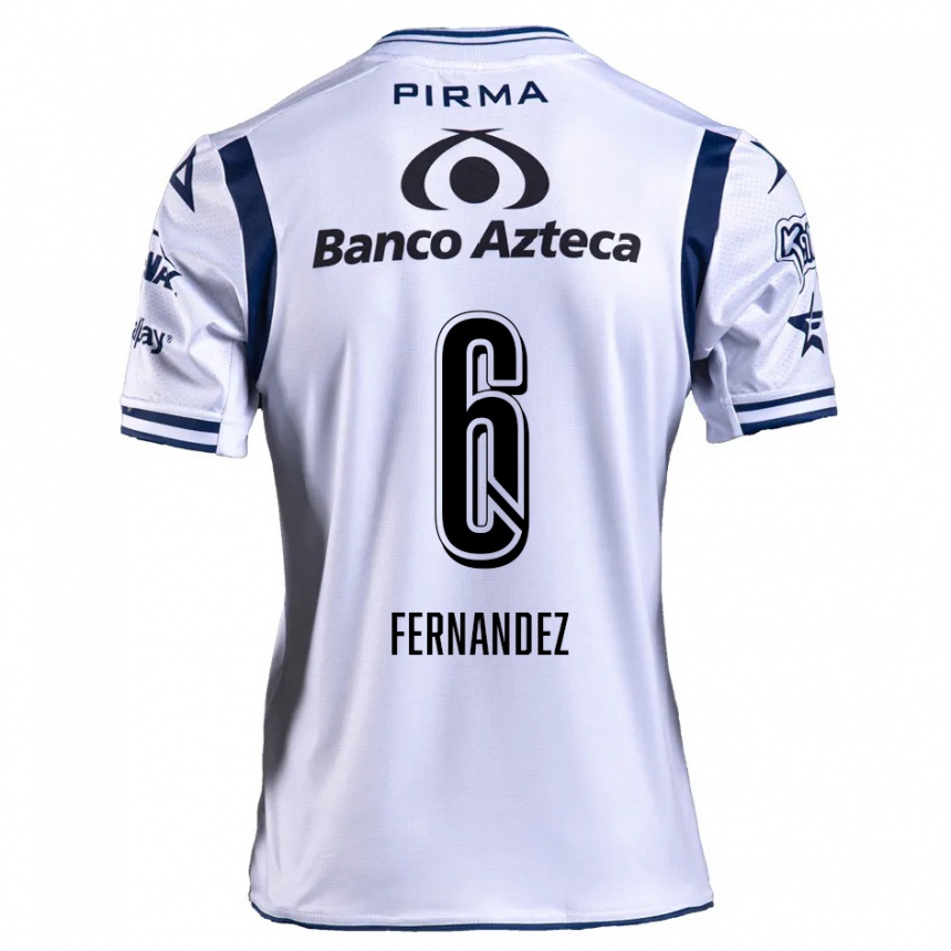 Kids Football Liliana Fernández #6 White Navy Blue Home Jersey 2024/25 T-Shirt Uk