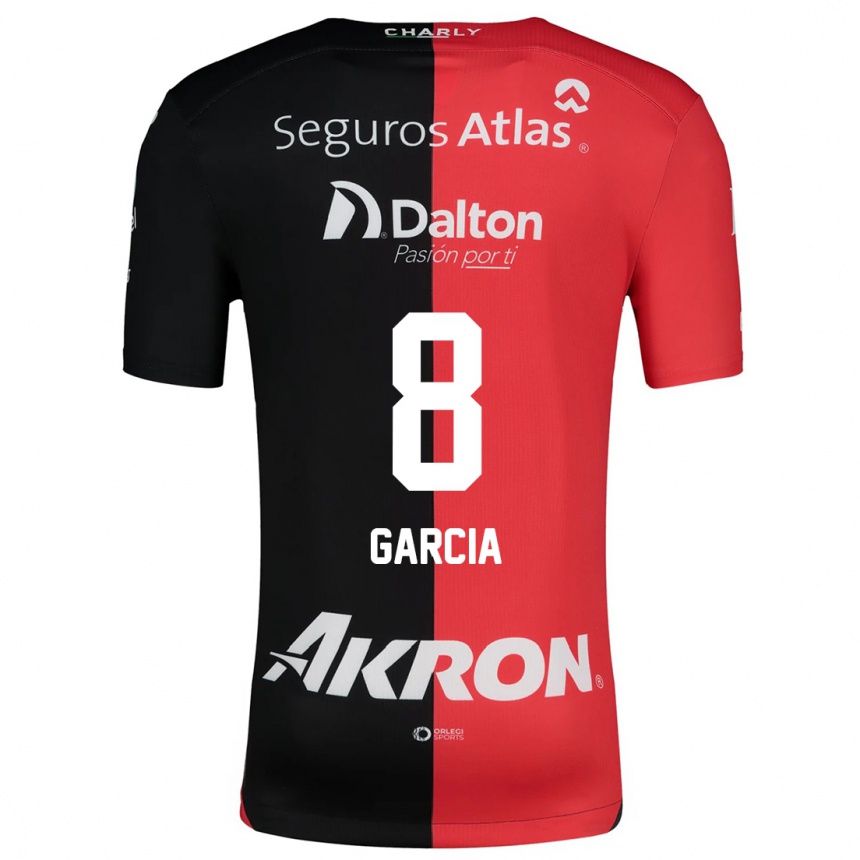 Kids Football Mateo García #8 Red Black Home Jersey 2024/25 T-Shirt Uk