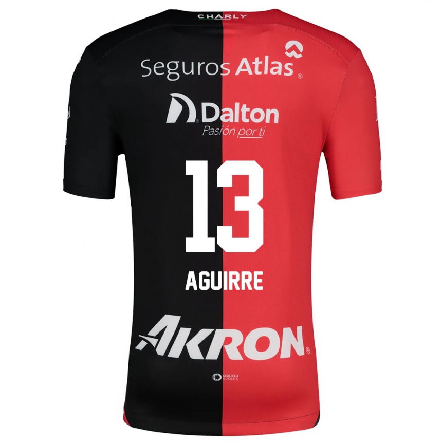 Kids Football Gaddi Aguirre #13 Red Black Home Jersey 2024/25 T-Shirt Uk