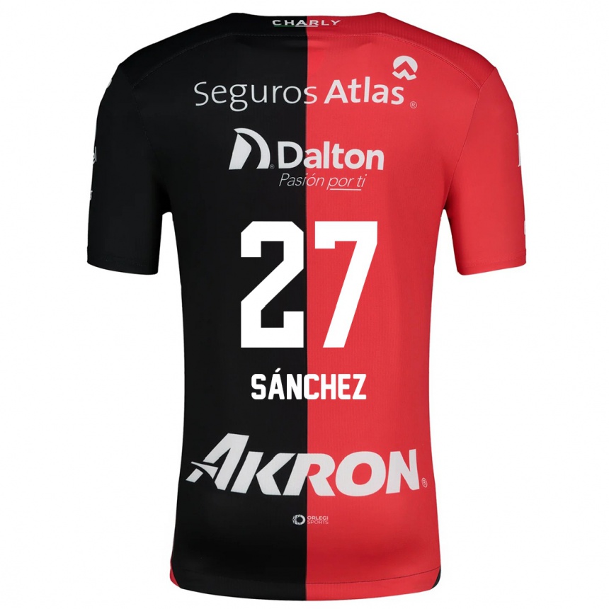 Kids Football Antonio Sánchez #27 Red Black Home Jersey 2024/25 T-Shirt Uk