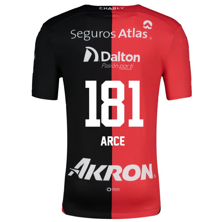 Kids Football Edson Arce #181 Red Black Home Jersey 2024/25 T-Shirt Uk