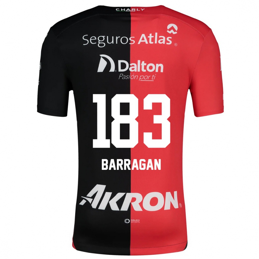 Kids Football Roberto Barragán #183 Red Black Home Jersey 2024/25 T-Shirt Uk