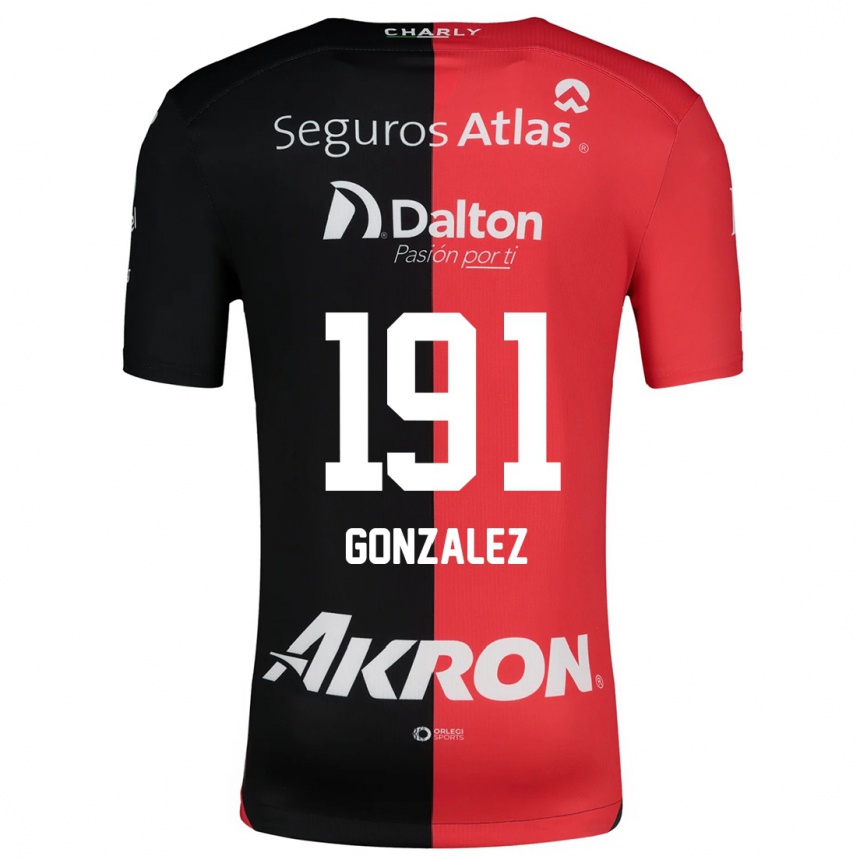 Kids Football Juan González #191 Red Black Home Jersey 2024/25 T-Shirt Uk