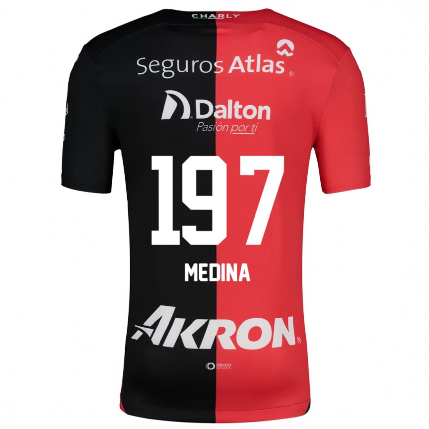 Kids Football Héctor Medina #197 Red Black Home Jersey 2024/25 T-Shirt Uk