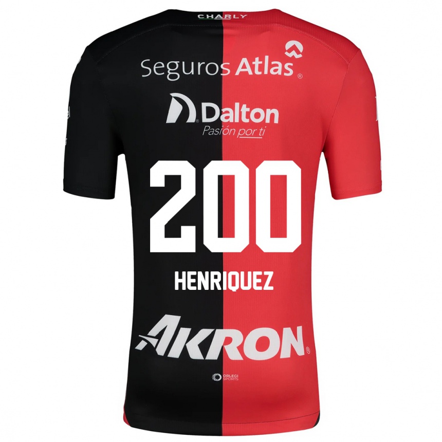 Kids Football Carlos Henríquez #200 Red Black Home Jersey 2024/25 T-Shirt Uk