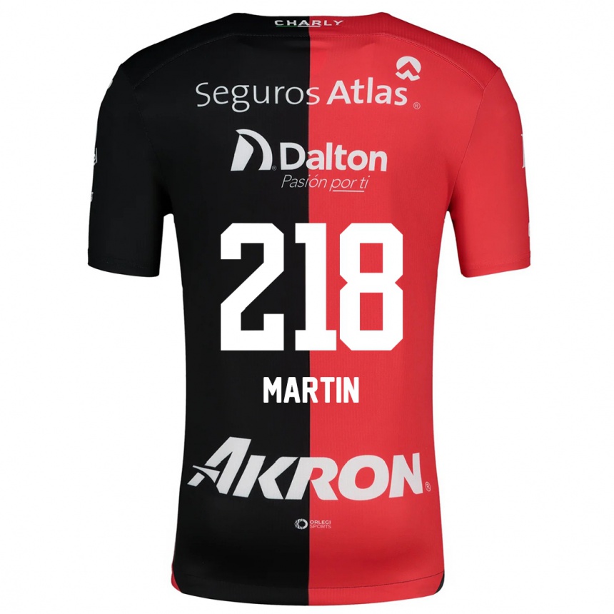 Kids Football Jorge San Martín #218 Red Black Home Jersey 2024/25 T-Shirt Uk