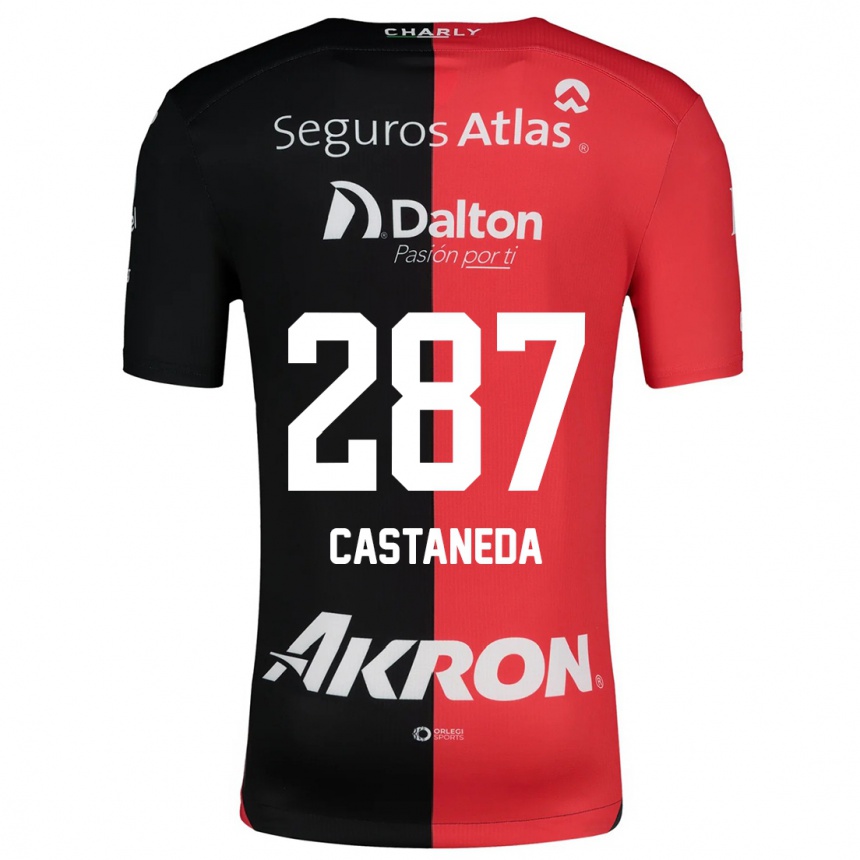 Kids Football Mariano Castañeda #287 Red Black Home Jersey 2024/25 T-Shirt Uk