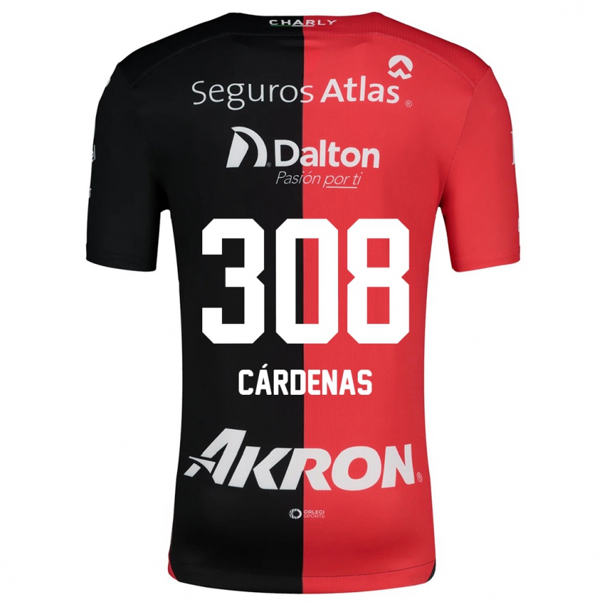 Kids Football Rodrigo Cárdenas #308 Red Black Home Jersey 2024/25 T-Shirt Uk