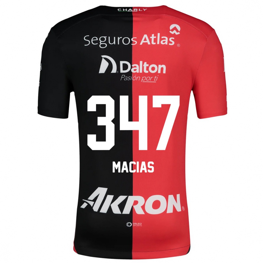 Kids Football Ángel Macías #347 Red Black Home Jersey 2024/25 T-Shirt Uk