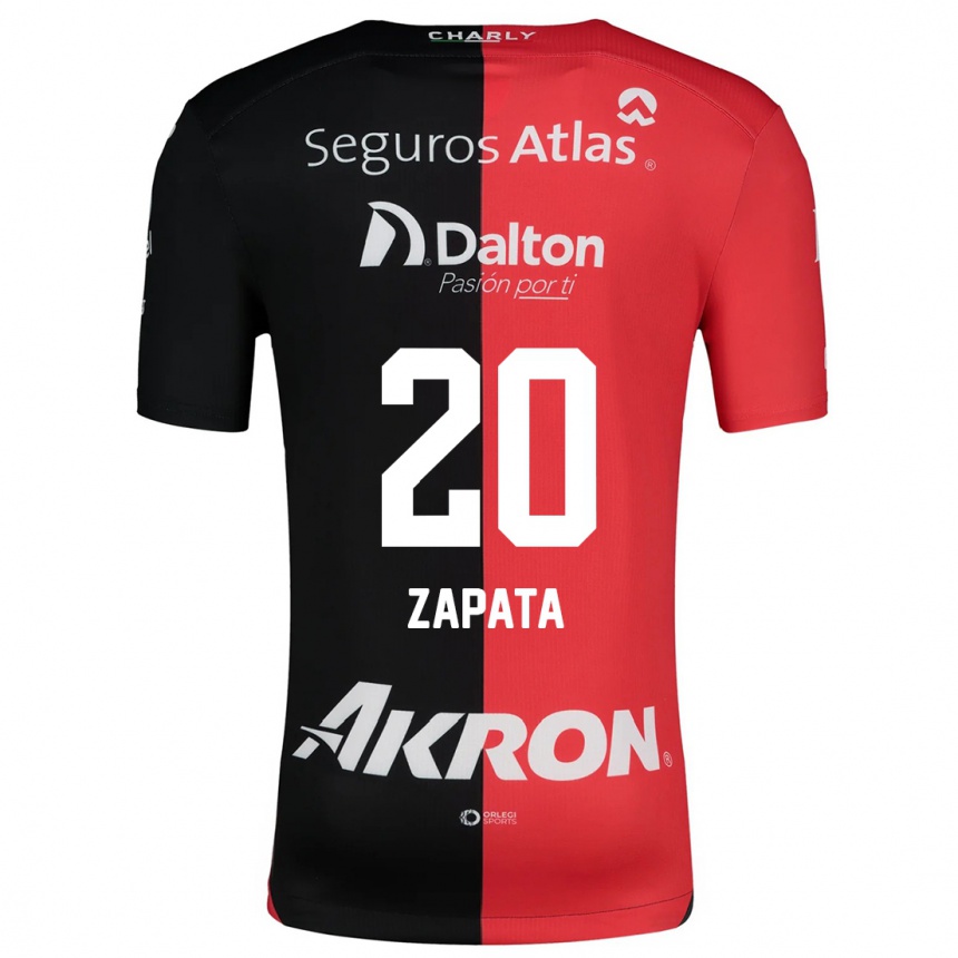 Kids Football Juan Zapata #20 Red Black Home Jersey 2024/25 T-Shirt Uk