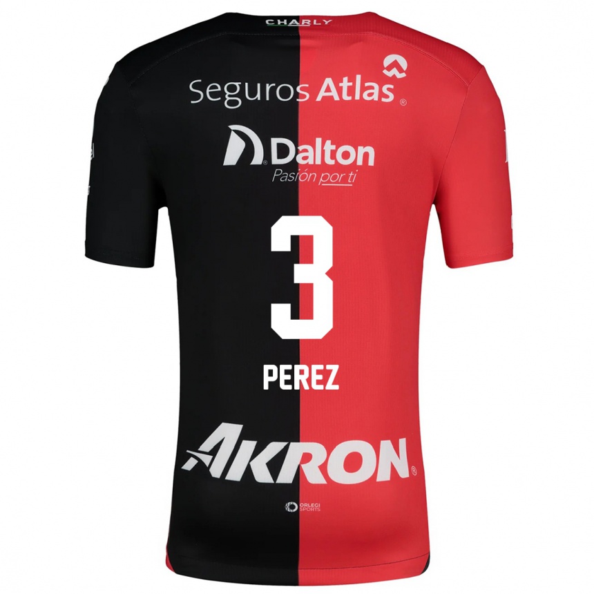 Kids Football María Fernanda Pérez #3 Red Black Home Jersey 2024/25 T-Shirt Uk