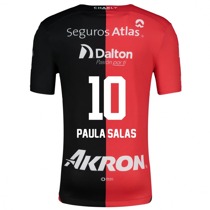 Kids Football María Paula Salas #10 Red Black Home Jersey 2024/25 T-Shirt Uk