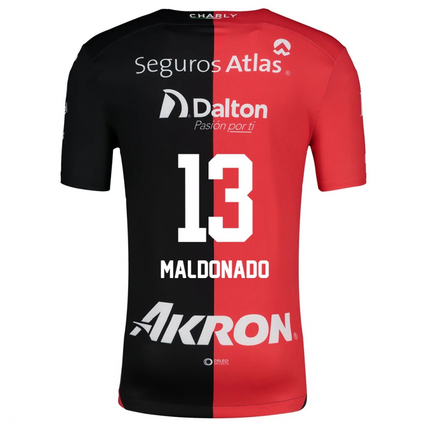 Kids Football Maritza Maldonado #13 Red Black Home Jersey 2024/25 T-Shirt Uk