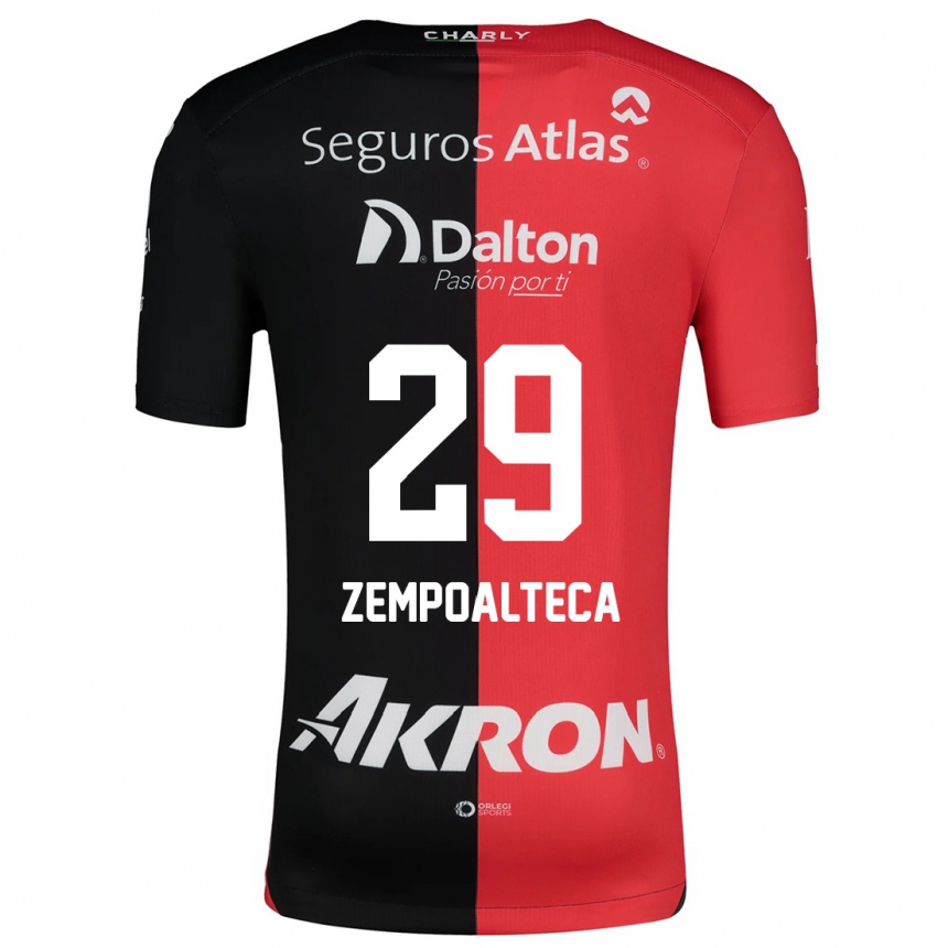 Kids Football Karla Zempoalteca #29 Red Black Home Jersey 2024/25 T-Shirt Uk