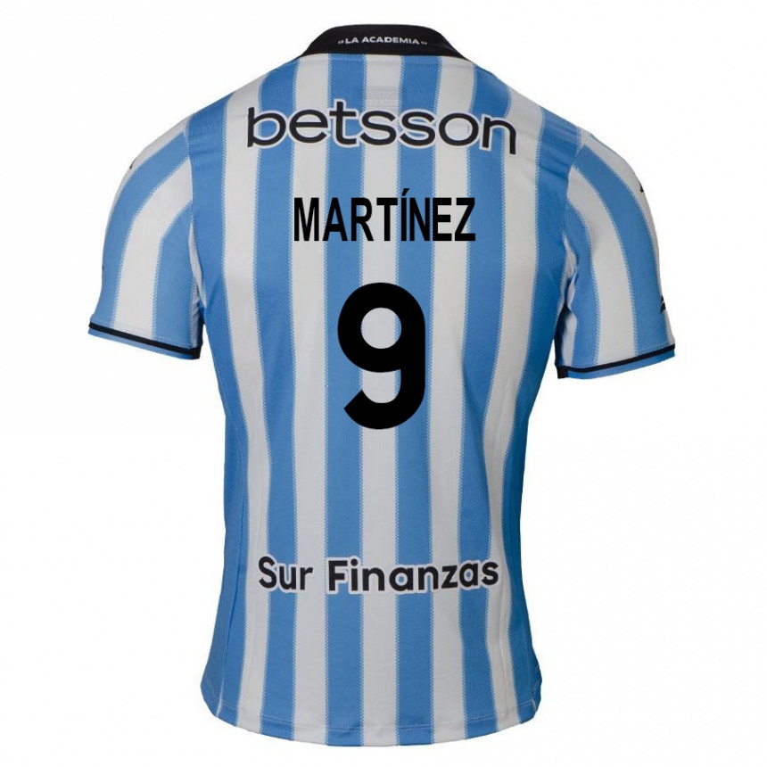 Kids Football Adrián Martínez #9 Blue White Black Home Jersey 2024/25 T-Shirt Uk