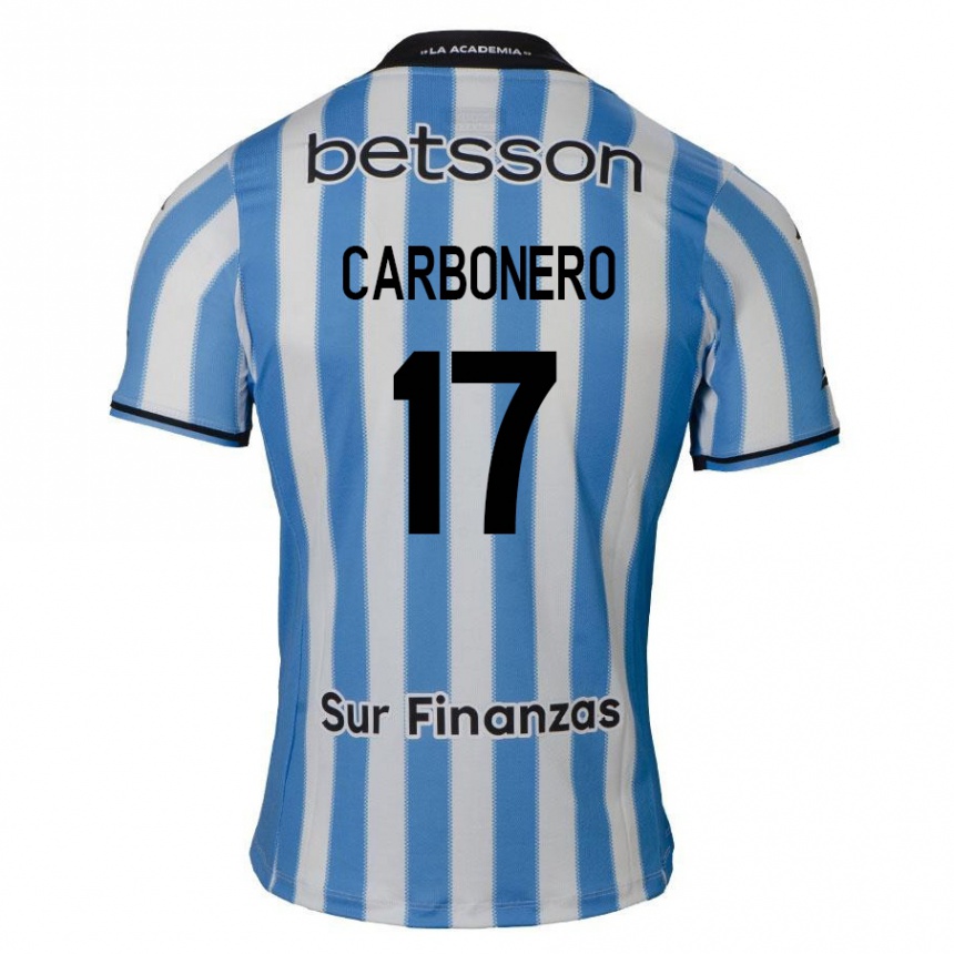 Kids Football Johan Carbonero #17 Blue White Black Home Jersey 2024/25 T-Shirt Uk