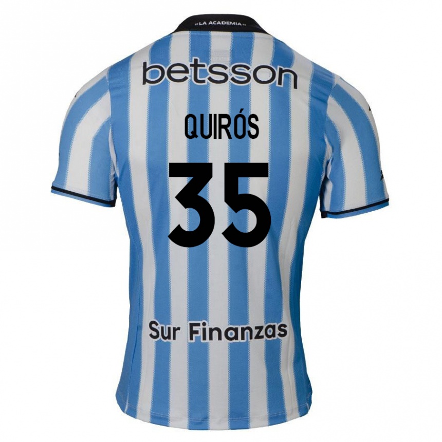 Kids Football Santiago Quirós #35 Blue White Black Home Jersey 2024/25 T-Shirt Uk