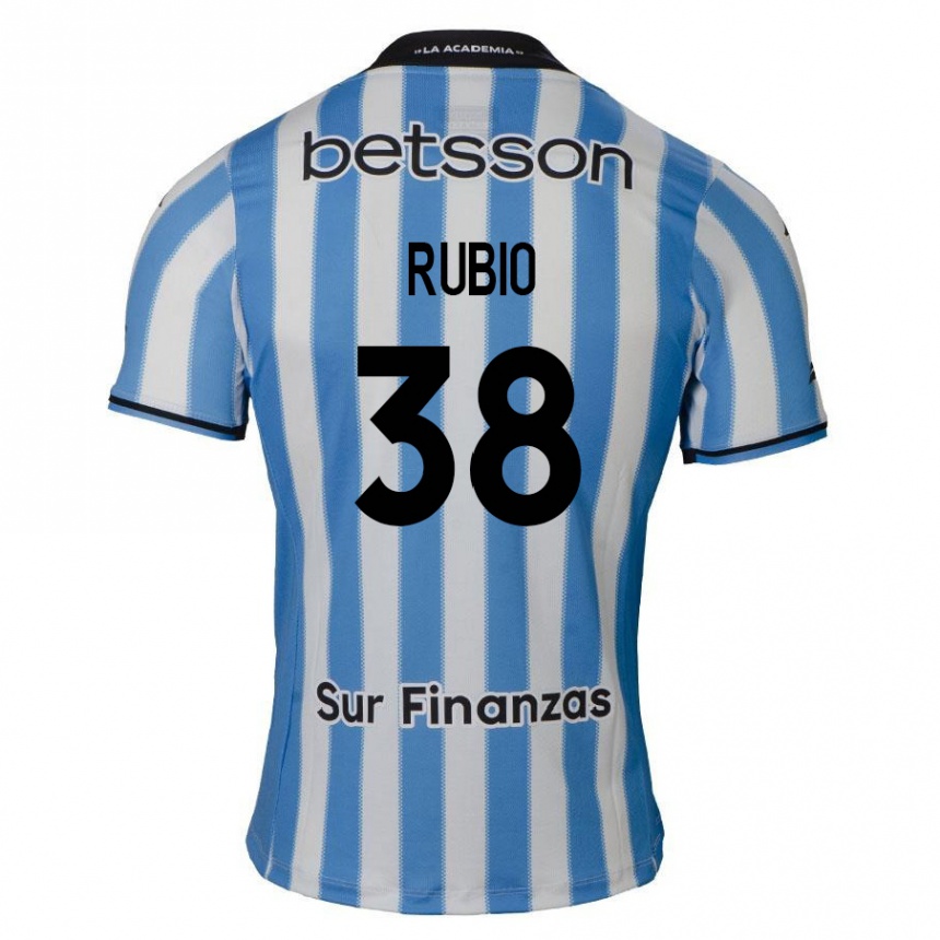 Kids Football Tobías Rubio #38 Blue White Black Home Jersey 2024/25 T-Shirt Uk