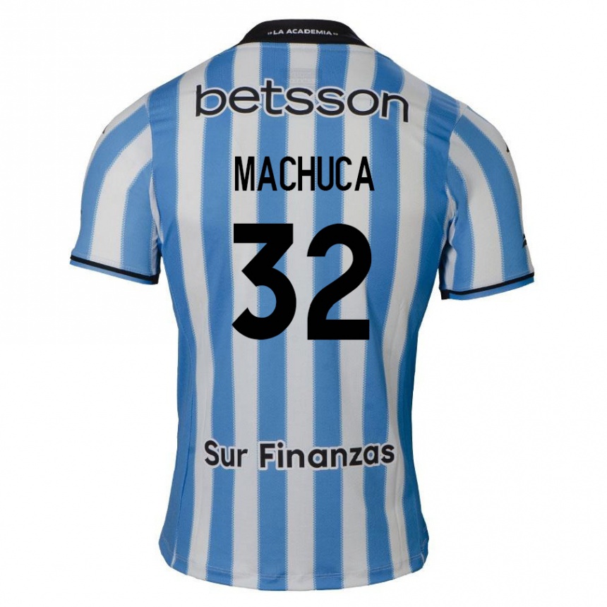 Kids Football Elías Machuca #32 Blue White Black Home Jersey 2024/25 T-Shirt Uk