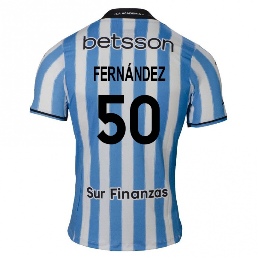 Kids Football Román Fernández #50 Blue White Black Home Jersey 2024/25 T-Shirt Uk