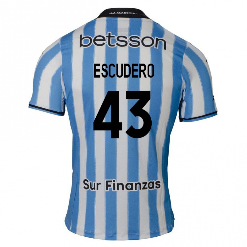 Kids Football Gonzalo Escudero #43 Blue White Black Home Jersey 2024/25 T-Shirt Uk