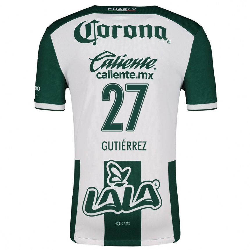 Kids Football Luis Gutiérrez #27 Green White Home Jersey 2024/25 T-Shirt Uk