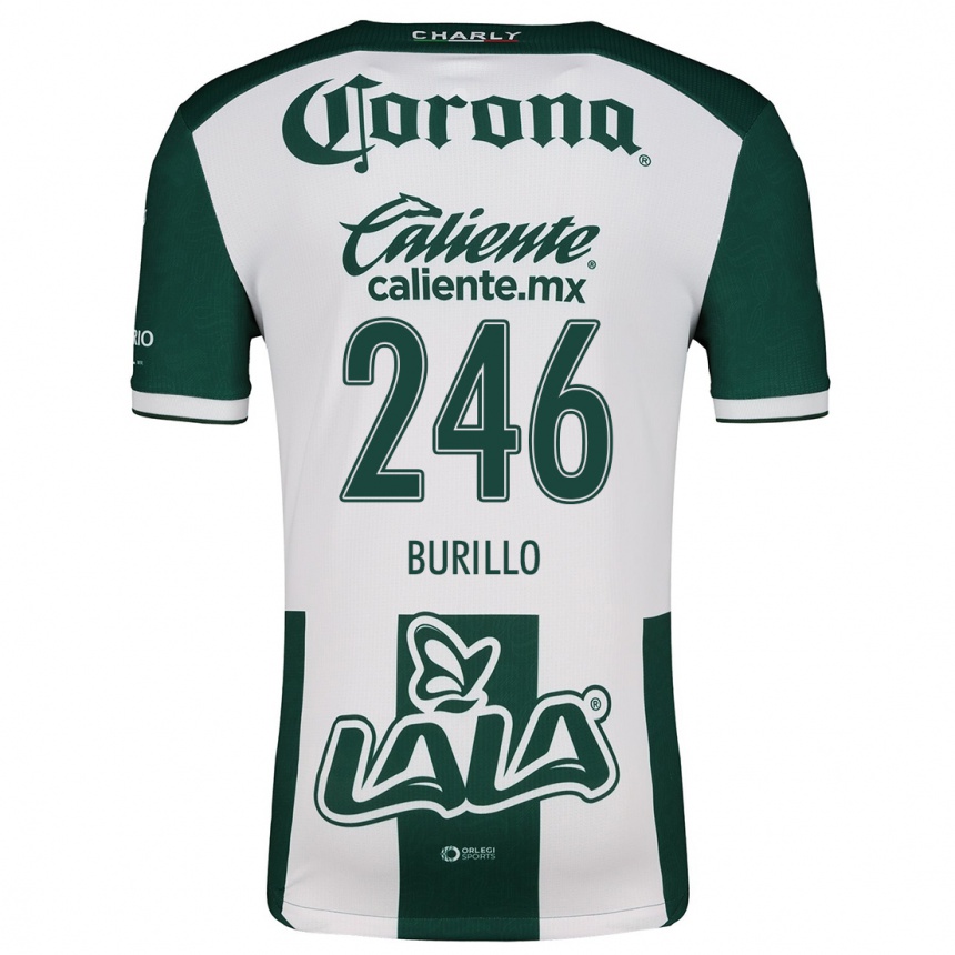 Kids Football Juan Burillo #246 Green White Home Jersey 2024/25 T-Shirt Uk