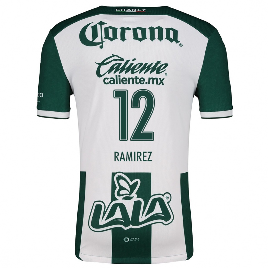 Kids Football Santiago Ramírez #12 Green White Home Jersey 2024/25 T-Shirt Uk