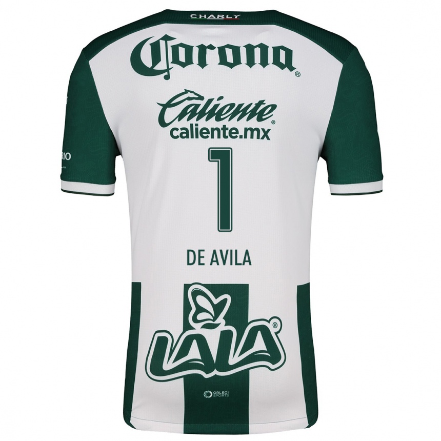 Kids Football Hannia De Ávila #1 Green White Home Jersey 2024/25 T-Shirt Uk