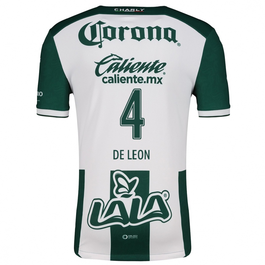 Kids Football Lourdes De León #4 Green White Home Jersey 2024/25 T-Shirt Uk