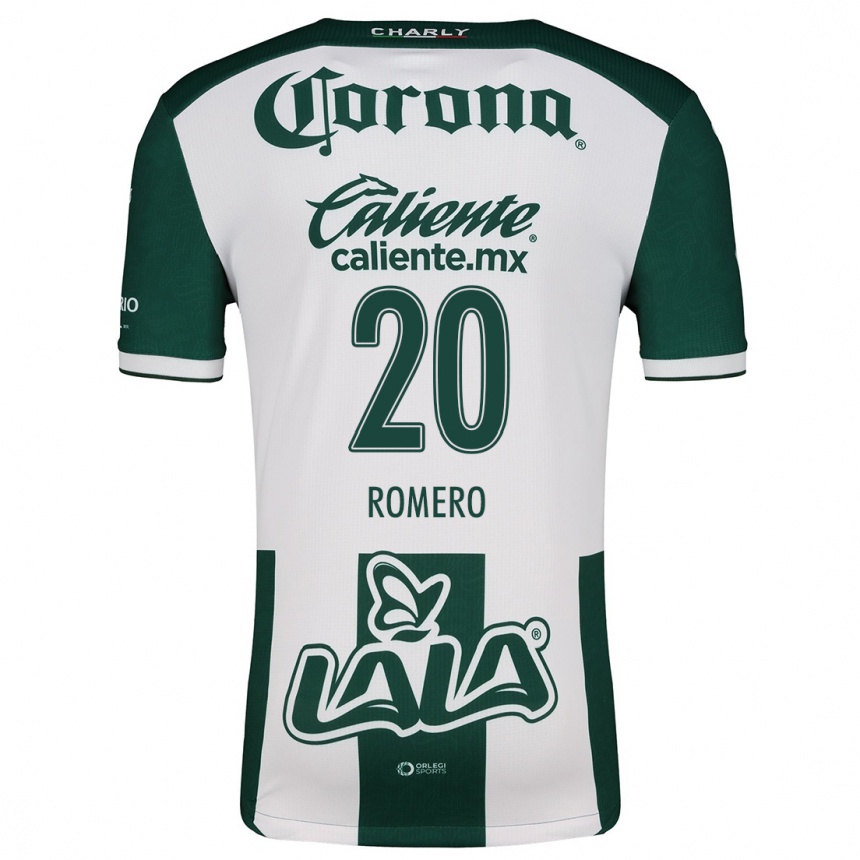 Kids Football Lia Romero #20 Green White Home Jersey 2024/25 T-Shirt Uk