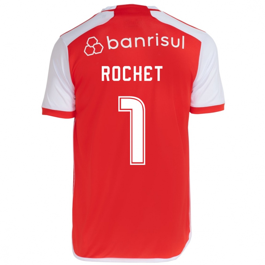 Kids Football Sergio Rochet #1 Red White Home Jersey 2024/25 T-Shirt Uk