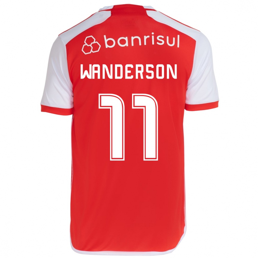 Kids Football Wanderson #11 Red White Home Jersey 2024/25 T-Shirt Uk