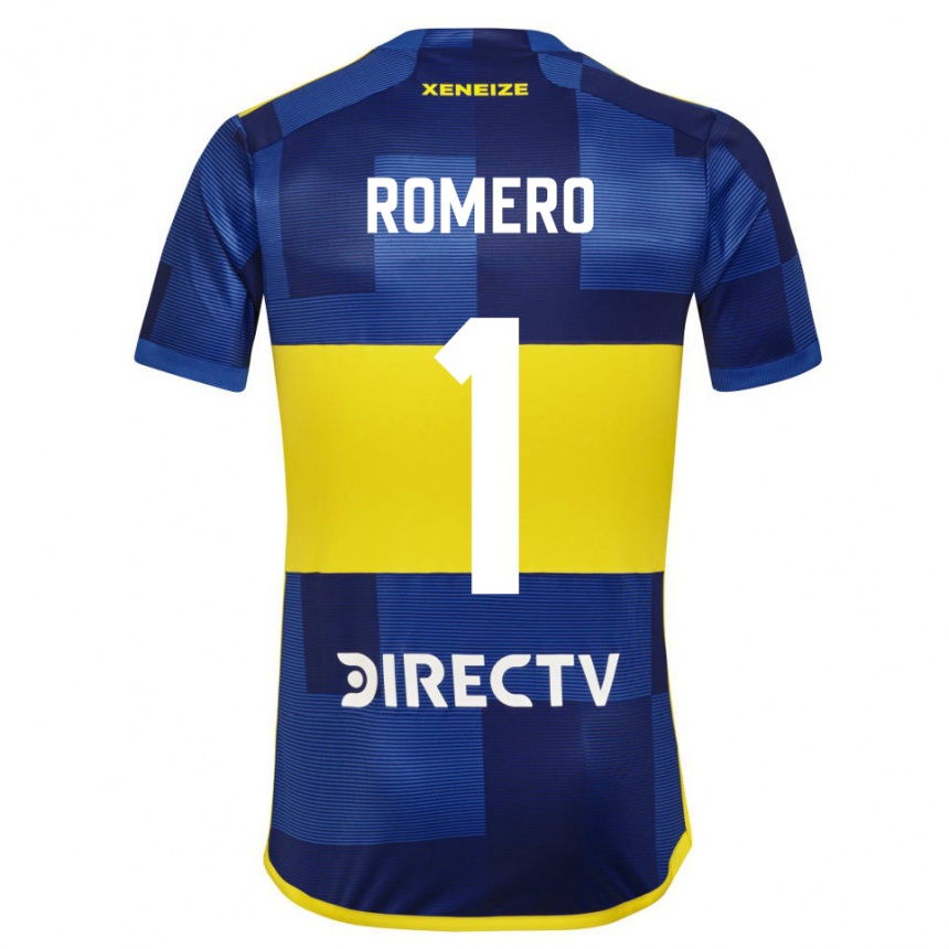 Kids Football Sergio Romero #1 Blue Yellow Home Jersey 2024/25 T-Shirt Uk