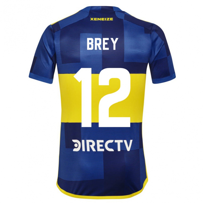 Kids Football Leandro Brey #12 Blue Yellow Home Jersey 2024/25 T-Shirt Uk