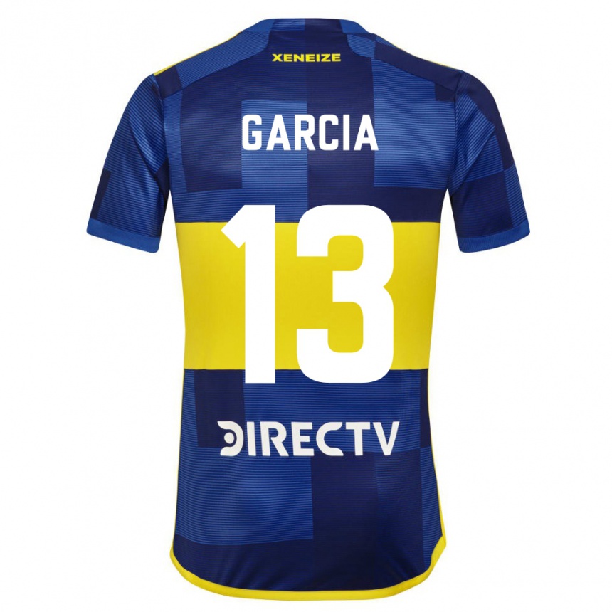 Kids Football Javier Garcia #13 Blue Yellow Home Jersey 2024/25 T-Shirt Uk