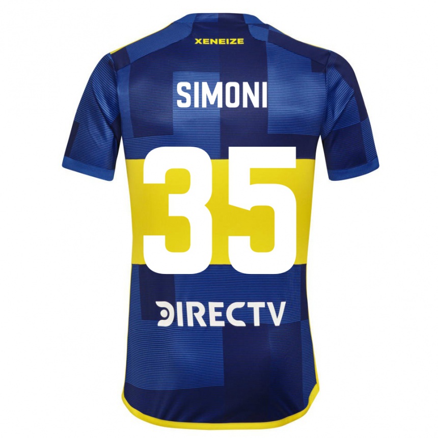 Kids Football Valentino Simoni #35 Blue Yellow Home Jersey 2024/25 T-Shirt Uk