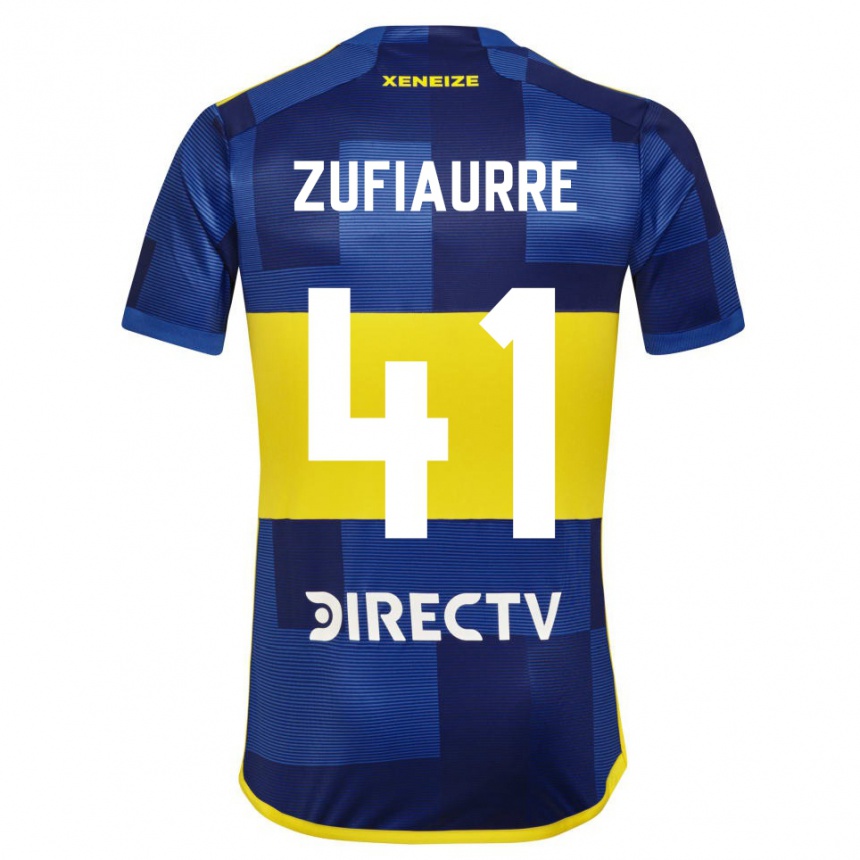 Kids Football Iker Zufiaurre #41 Blue Yellow Home Jersey 2024/25 T-Shirt Uk