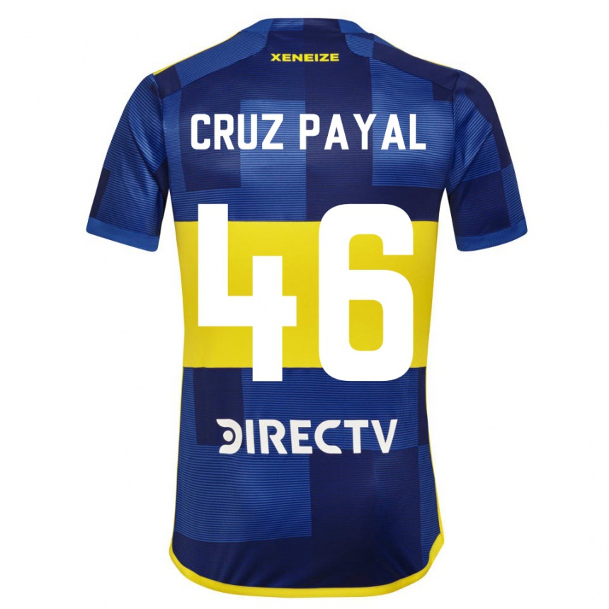 Kids Football Juan Cruz Payal #46 Blue Yellow Home Jersey 2024/25 T-Shirt Uk