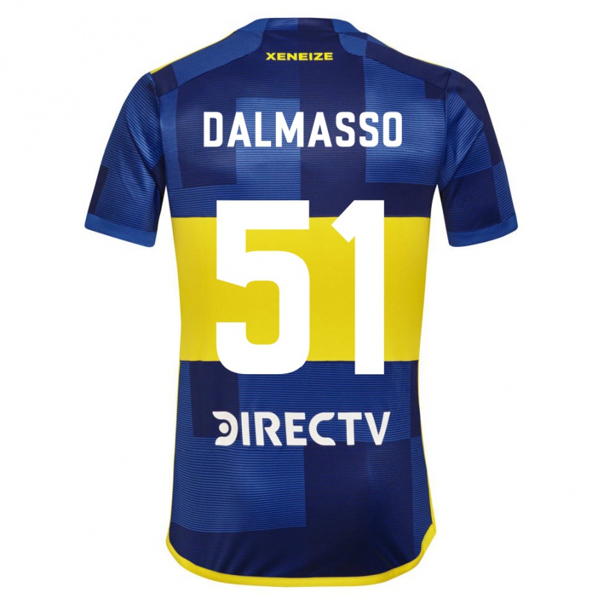 Kids Football Santiago Dalmasso #51 Blue Yellow Home Jersey 2024/25 T-Shirt Uk