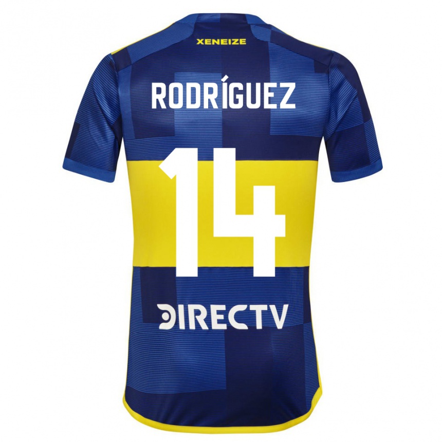 Kids Football Isaías Rodríguez #14 Blue Yellow Home Jersey 2024/25 T-Shirt Uk