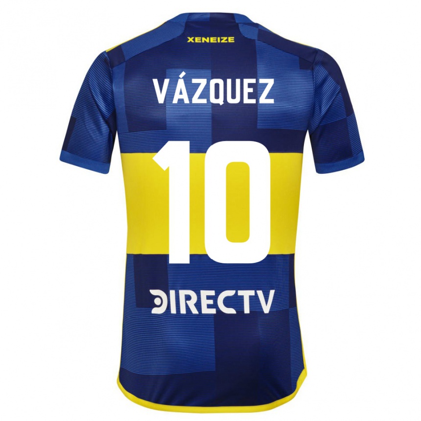 Kids Football Lucas Vázquez #10 Blue Yellow Home Jersey 2024/25 T-Shirt Uk