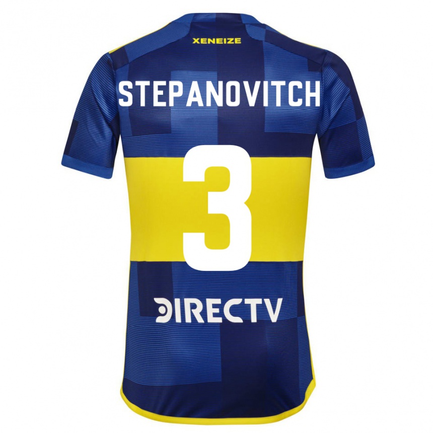 Kids Football Nicolás Stepanovitch #3 Blue Yellow Home Jersey 2024/25 T-Shirt Uk