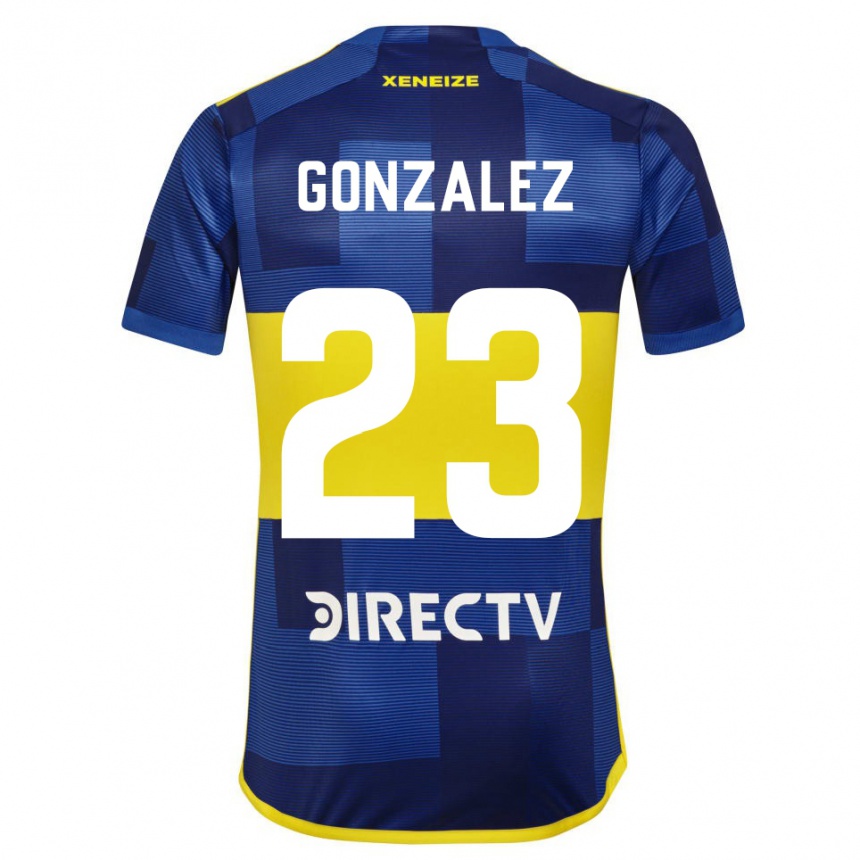 Kids Football Diego Gonzalez #23 Blue Yellow Home Jersey 2024/25 T-Shirt Uk