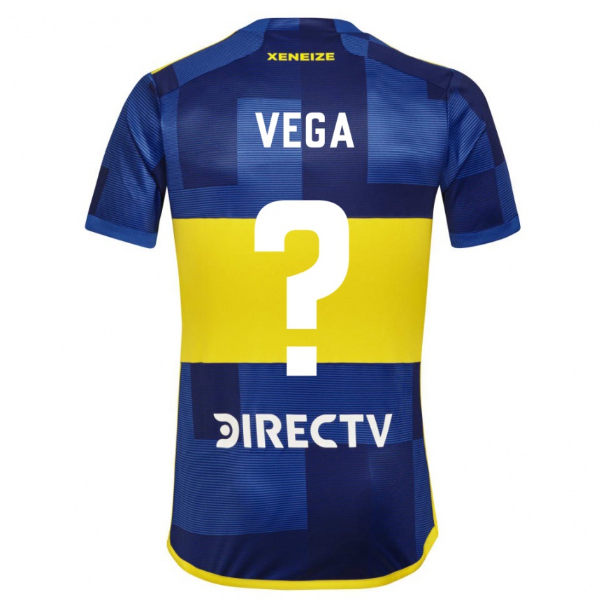 Kids Football Gabriel Vega #0 Blue Yellow Home Jersey 2024/25 T-Shirt Uk