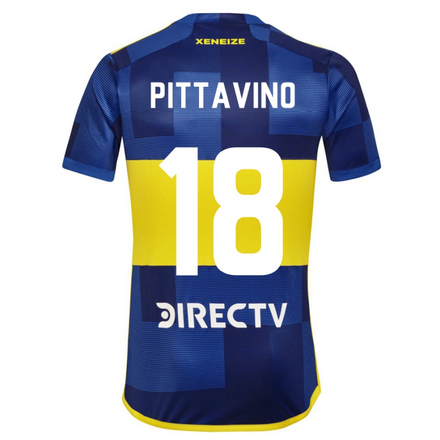 Kids Football Rodrigo Pittavino #18 Blue Yellow Home Jersey 2024/25 T-Shirt Uk