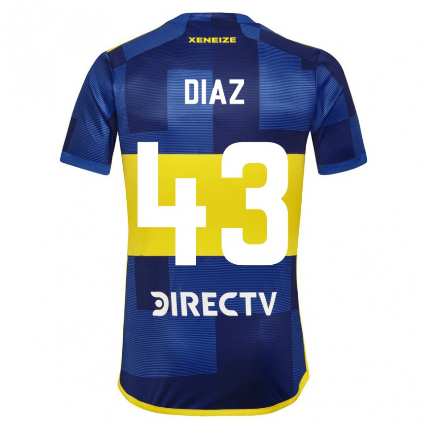 Kids Football Tomas Diaz #43 Blue Yellow Home Jersey 2024/25 T-Shirt Uk